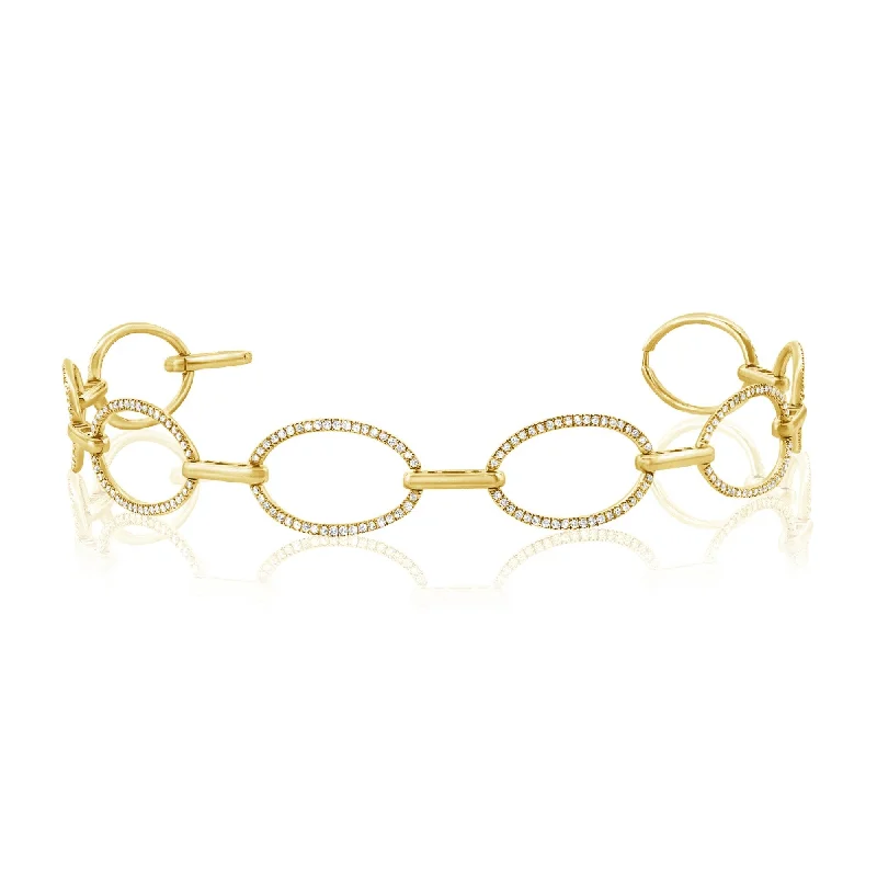 Victorian style bangles-Joelle Diamond Link Bracelet 3/4 CTW 14K Yellow Gold