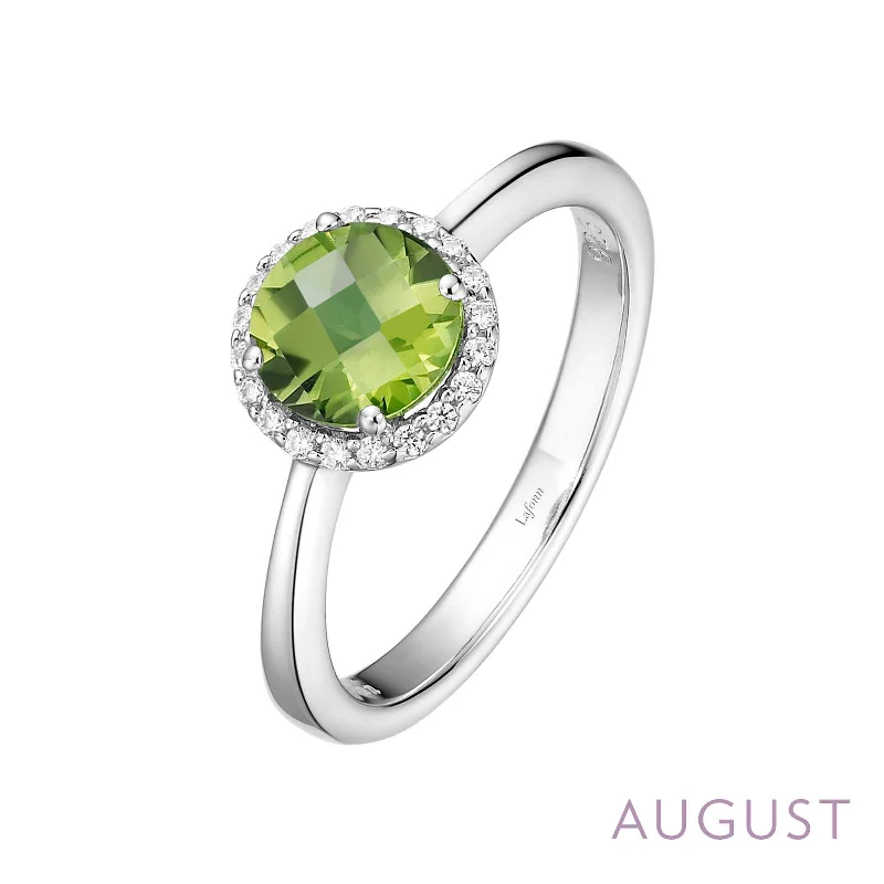 Sleek gem engagement rings-Lafonn Simulated Diamond & Genuine Peridot Birthstone Ring - August BR001PDP