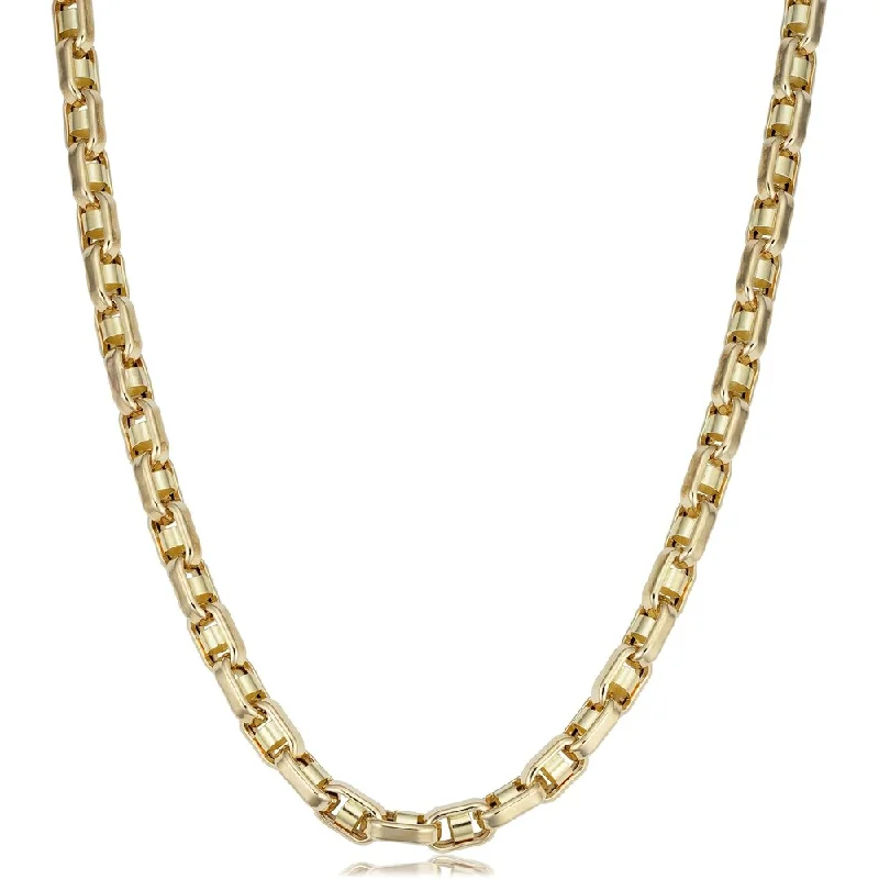 Radiant pearl necklaces-Fremada Men's 14k Yellow Gold Bullet Link Necklace (5.7 millimeters, 22 inches)