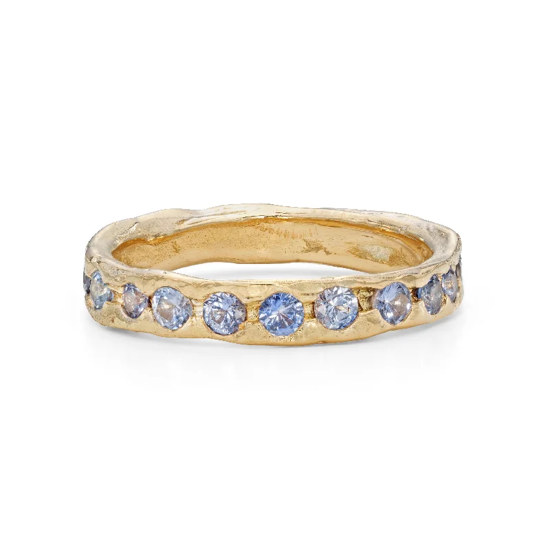 Silk detail engagement rings-Denim Deep Channel Ring