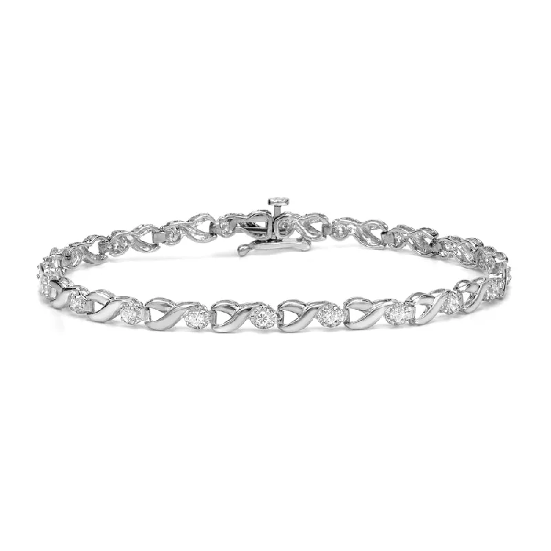 Full moon bangles-Auriya 14k White Gold 1/2ct TDW Diamond Bracelet