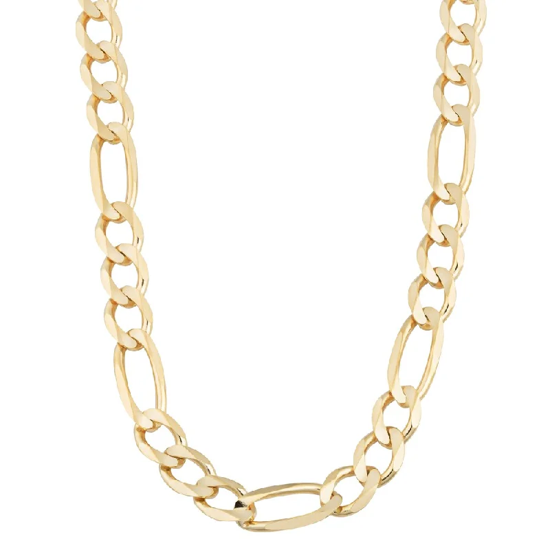 Elegant design necklaces-Fremada 14k Yellow Gold Men's 7.4 mm Solid Figaro Link Chain Necklace