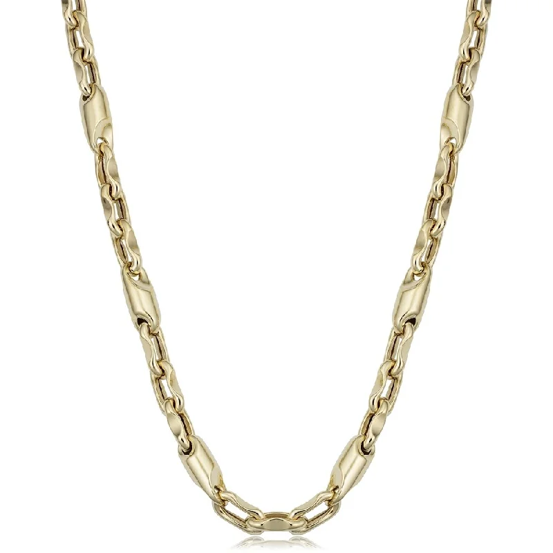 Raised disc necklaces-Men's 14k Yellow Gold 6 millimeters Bullet Link Necklace (22 or 26 inches)