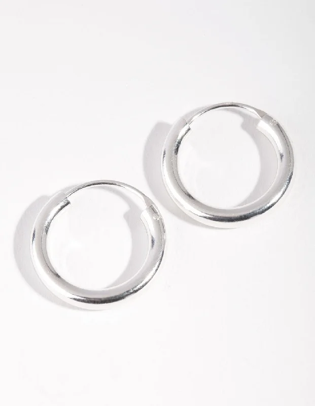 Playful pair earrings-Sterling Silver 18mm Chubby Hoop Earrings