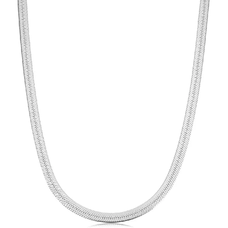 Faith charm necklaces-Sterling Silver 4.6 millimeters Herringbone Chain Necklace (18, 20 or 24 inches)