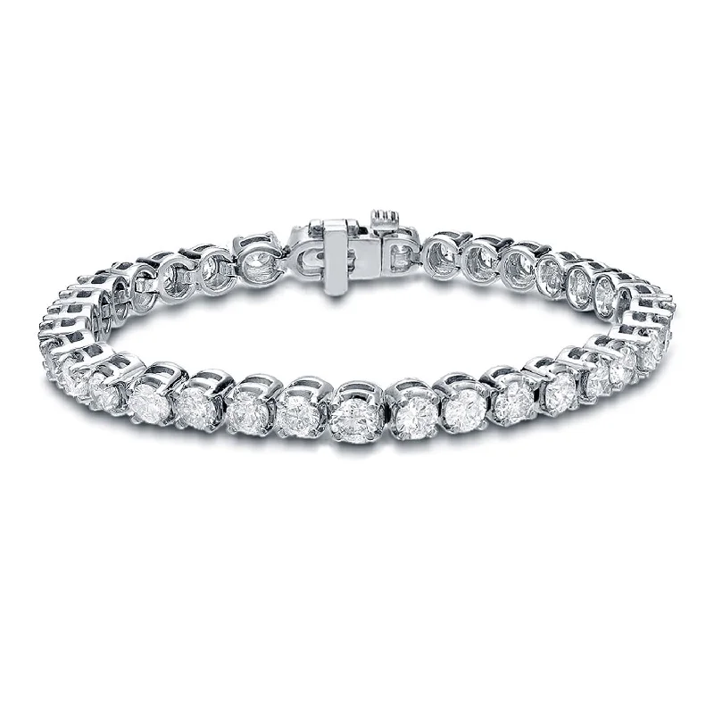 Fine bead bangles-Auriya 15 carat TW Round Diamond Tennis Bracelet 14k Gold Certified - 7-inch