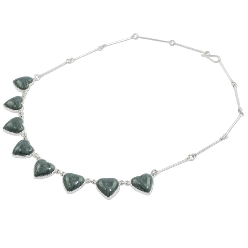 Tide shape necklaces-NOVICA Love Immemorial, Jade heart necklace