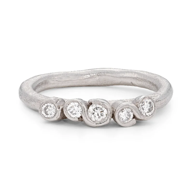 Eternity style engagement rings-All White Porphyra Ring