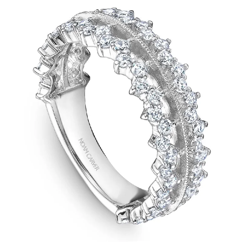 Wide band engagement rings-Noam Carver Stackable Collection 0.87cttw. Diamond Fashion Ring STA29-1