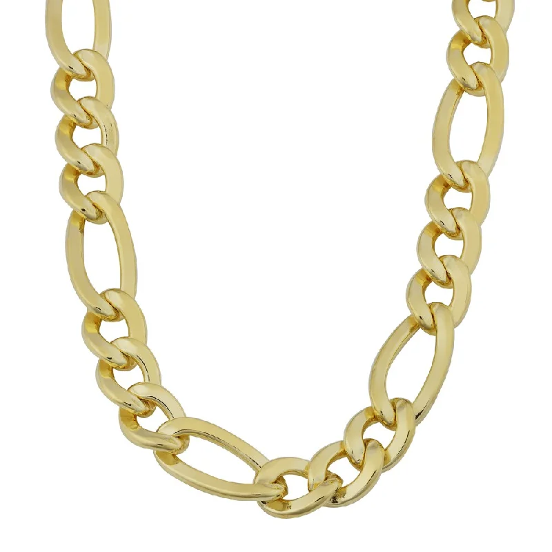 Vine braid necklaces-Fremada 14k Yellow Gold Filled Men's 8.8mm High Polish Solid Figaro Link Necklace