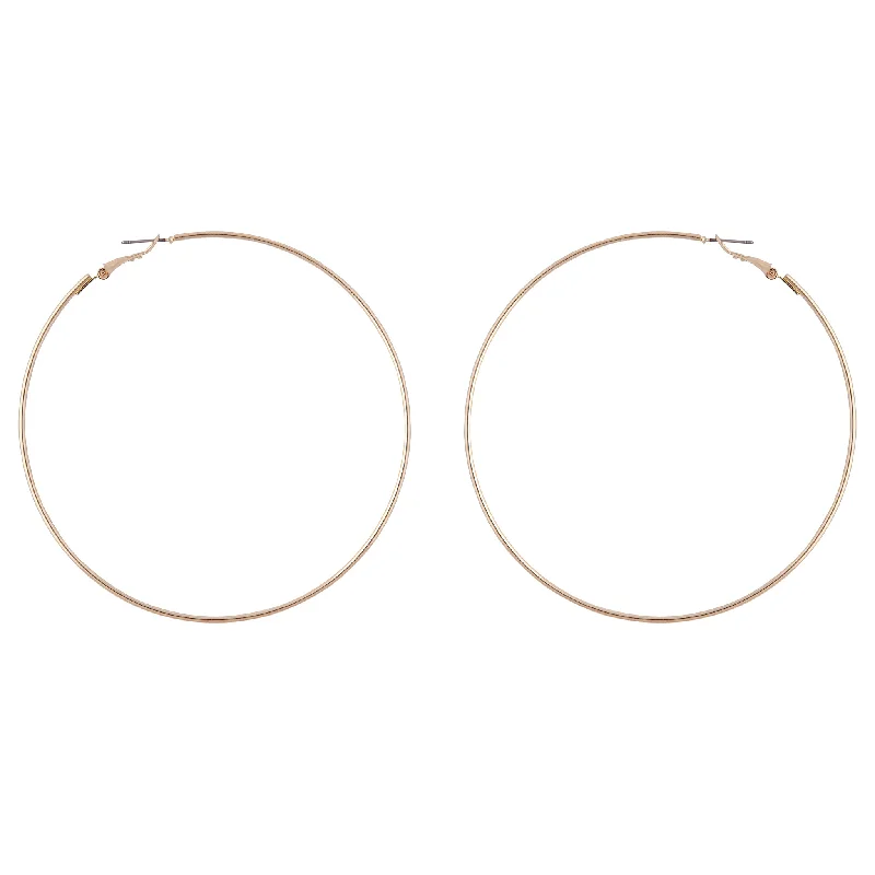 Bamboo style earrings-Gold Super Hoop Earrings