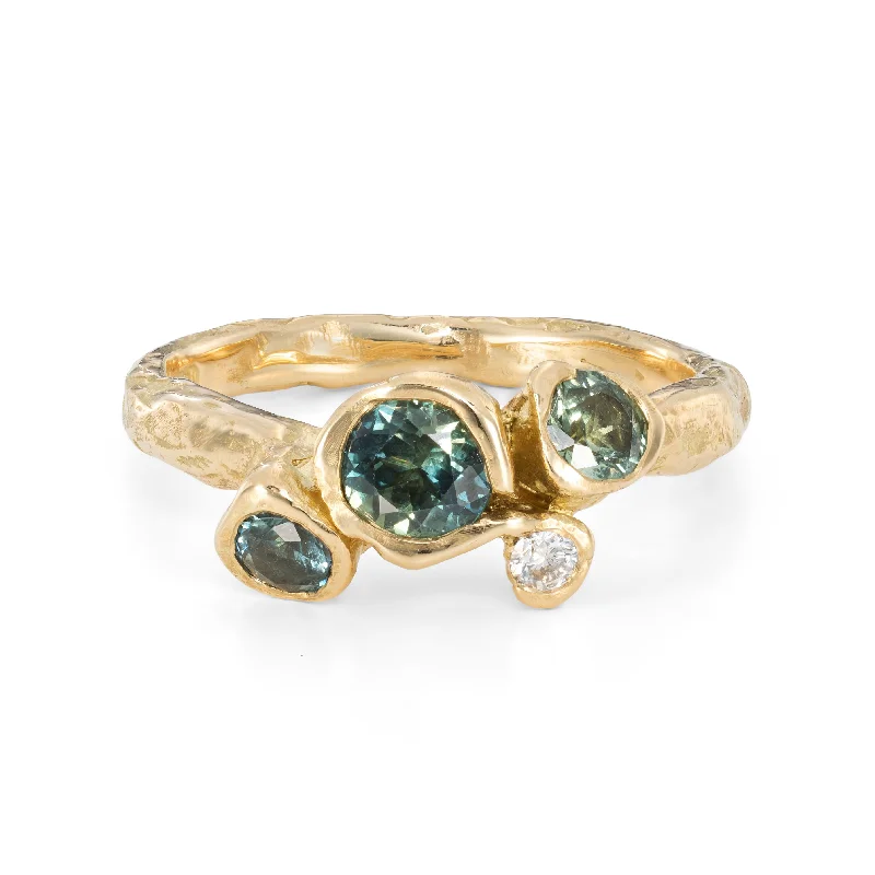 Rough band engagement rings-Green Sapphire Lansallos Ring