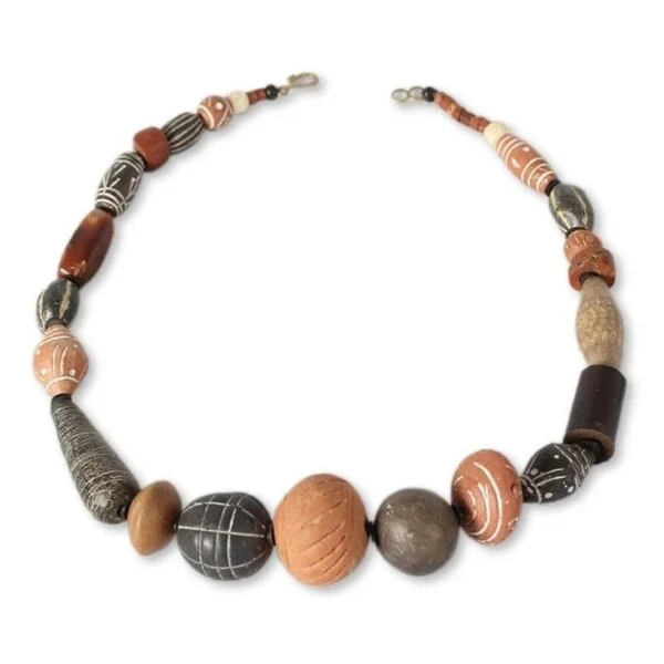 Topaz drop necklaces-Handmade Africa Medley and Agate Necklace (Ghana)