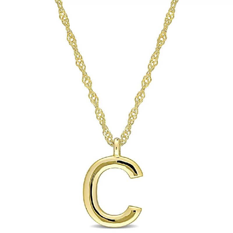 Mystic eye necklaces-Miadora 14k Yellow Gold C Initial Necklace