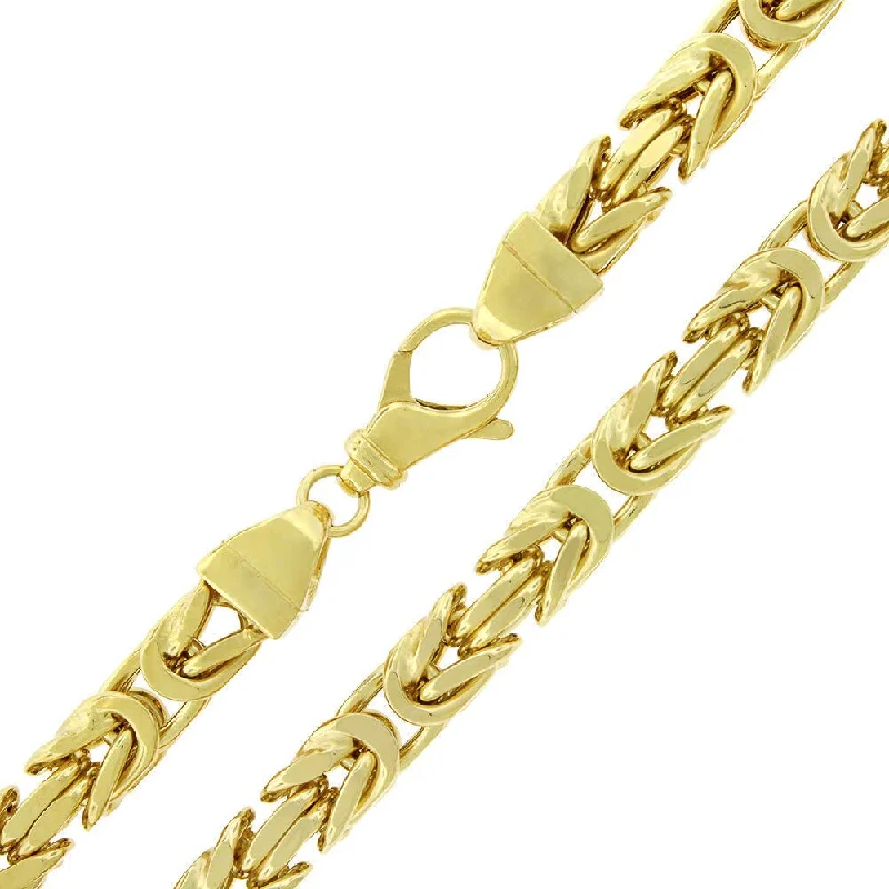 Cotton braid necklaces-Yellow Goldplated Sterling Silver 7.5 mm Hollow Box Byzantine Chain Necklace