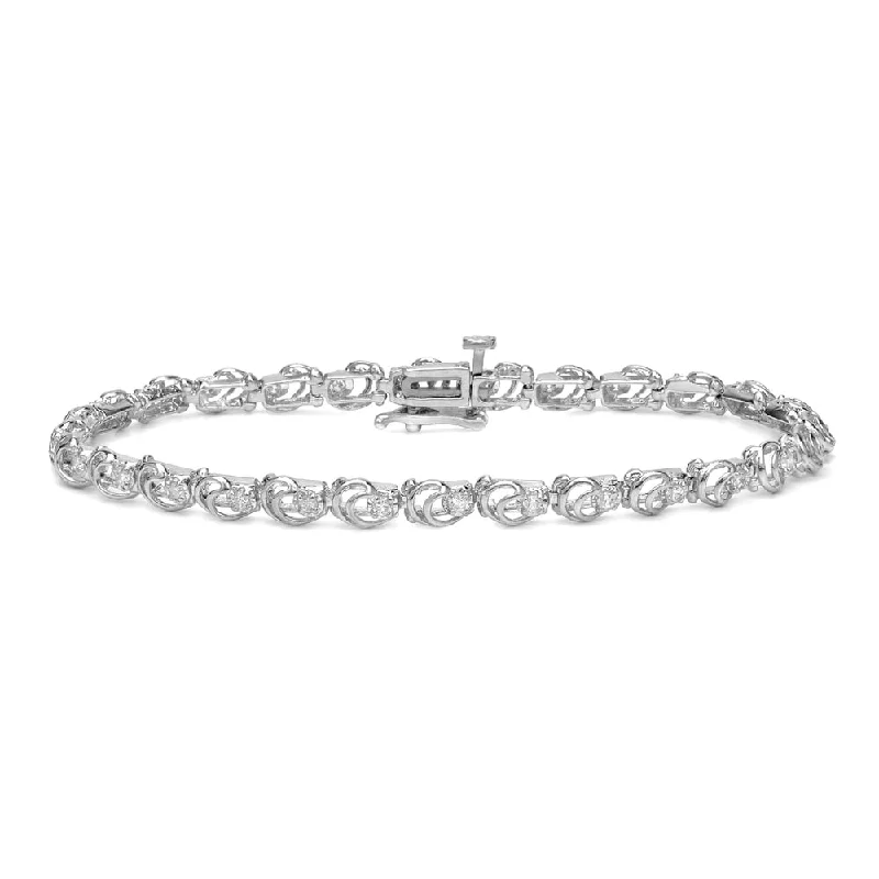 Wide cuff bangles-Auriya 14k White Gold 3/5ct TDW Open Link Diamond Tennis Bracelet