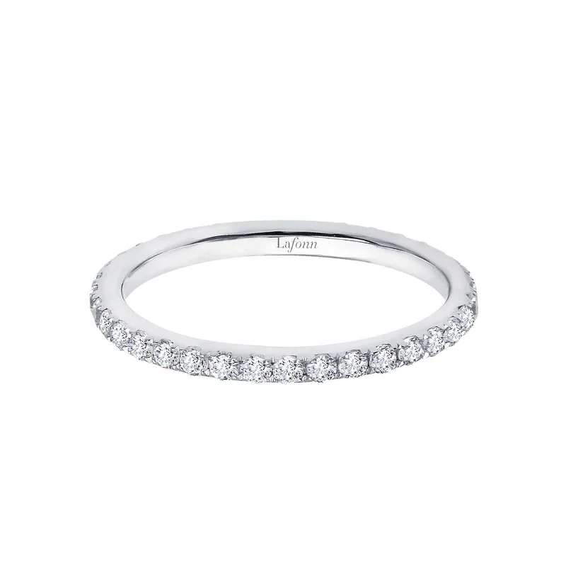 Silk detail engagement rings-Lafonn Simulated Diamond 0.38ct Eternity Ring R2009CLP