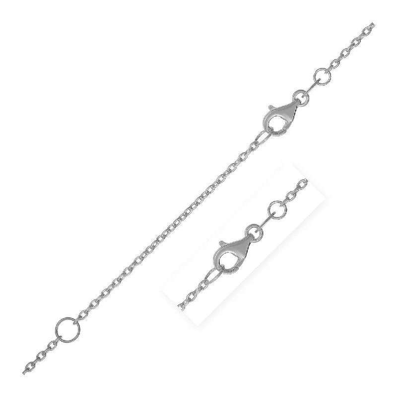 Galaxy charm necklaces-Extendable Cable Chain Necklace in 14k White Gold (1.2mm) 18" Inches