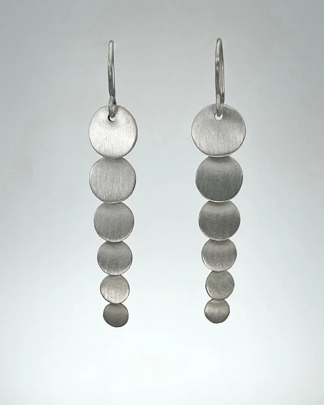 Cosmic glow earrings-Jane Diaz Disc Cascade Earrings