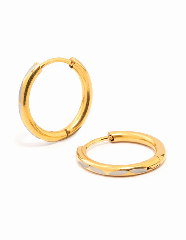 Cedar wood earrings-Gold Plated Surgical Steel Classic Hoop Earrings