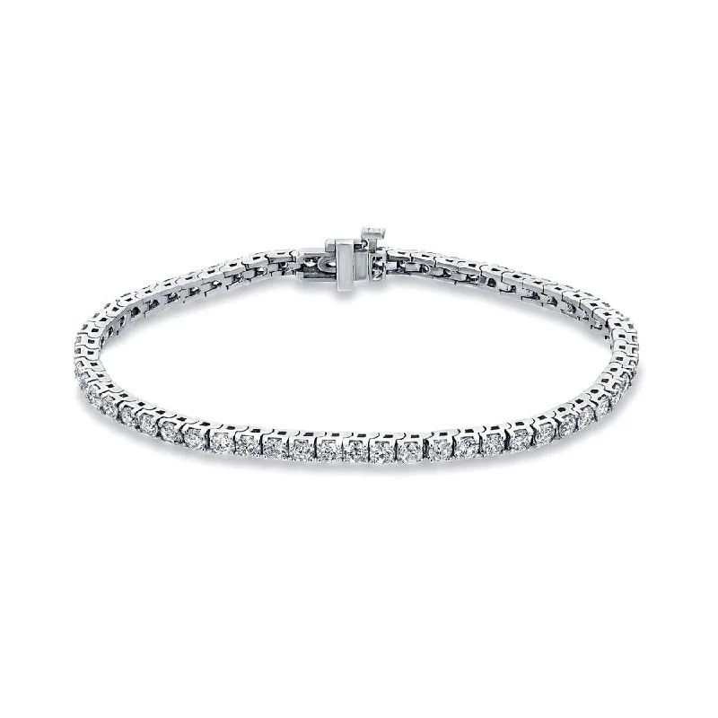 Victorian style bangles-Auriya 4 1/2ctw Diamond Tennis Bracelet 14k White Gold - 7-inch