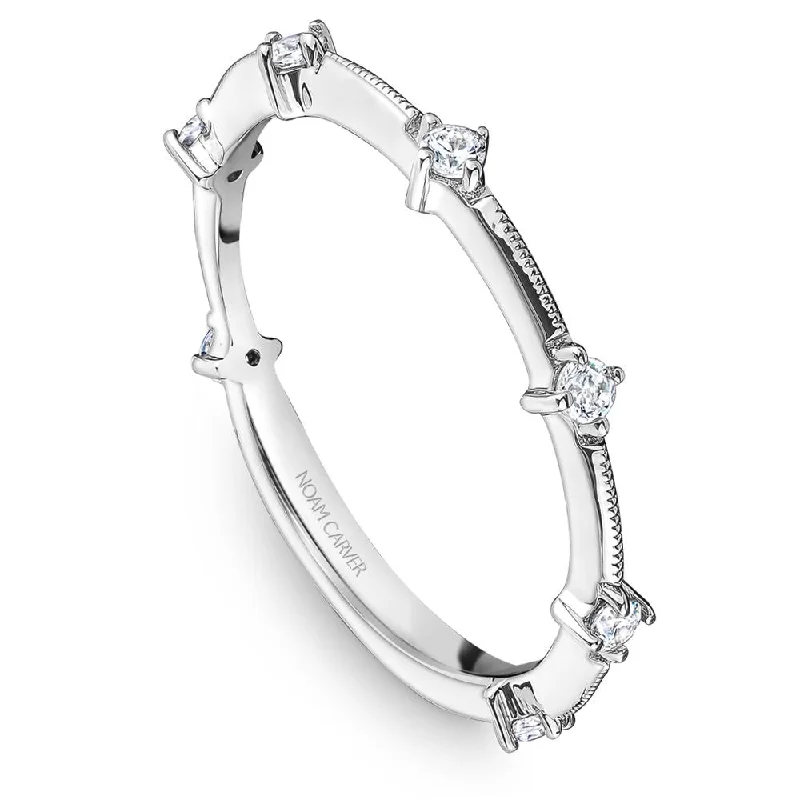 Sleek modern engagement rings-Noam Carver Stackable Collection 0.15cttw. Diamond Fashion Ring STA12-1