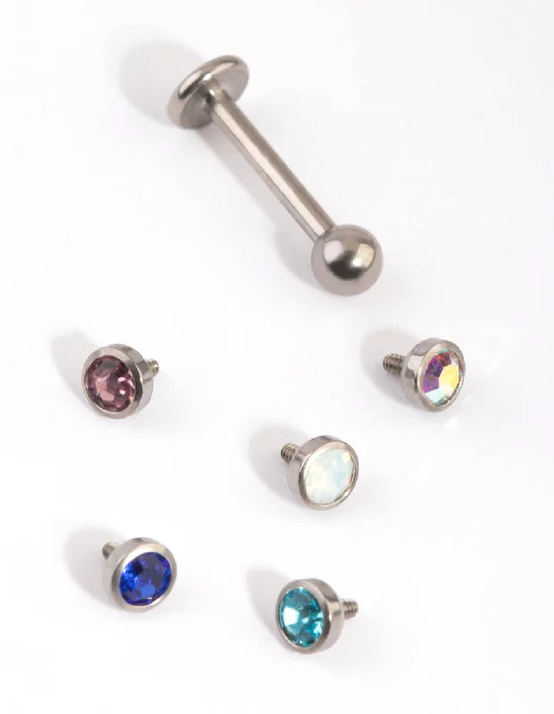 Bead weave earrings-Titanium Diamante Flat Back 6-Pack