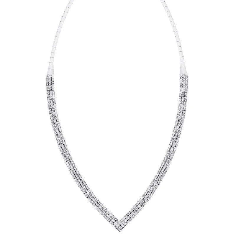 Spinel necklaces-Samantha Stone Sterling Silver Cubic Zirconia 'V' Necklace