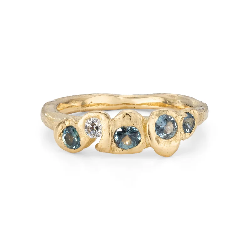 Open frame engagement rings-Tidal Shingle Bay Ring