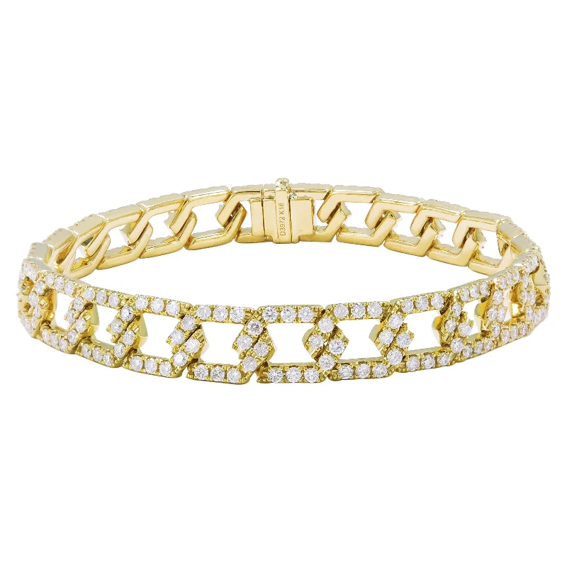 Dusk gothic bangles-Joelle Diamond Link Bracelet 3.97 Cttw. 18K Yellow Gold