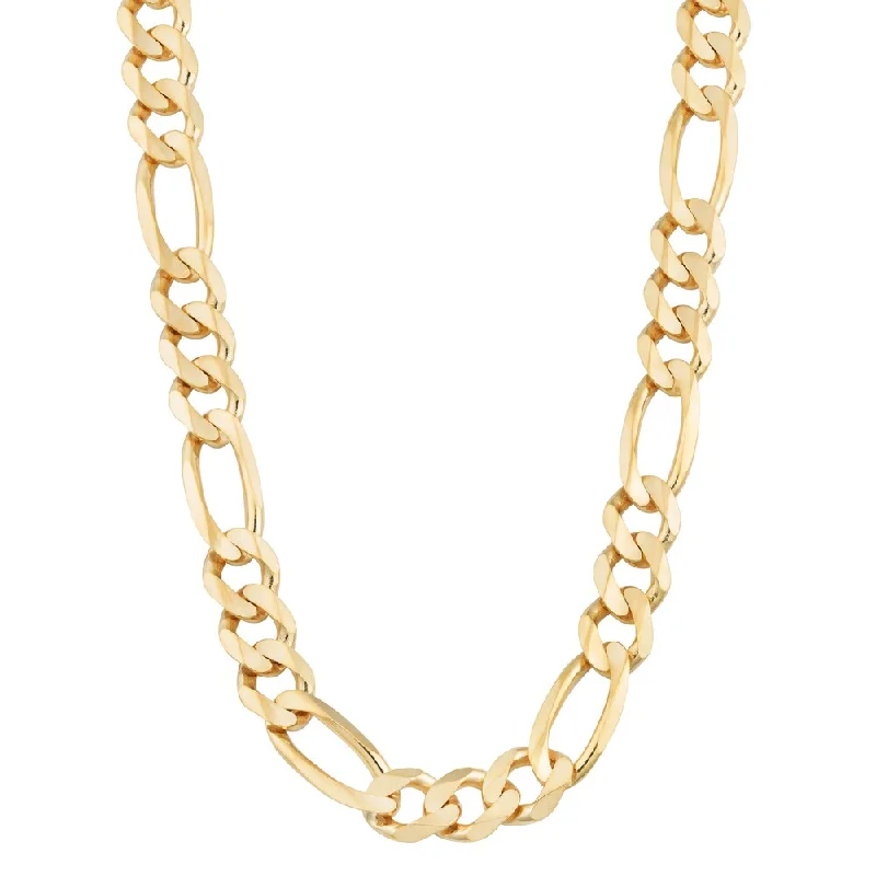 Pure crystal necklaces-Fremada 14k Yellow Gold 8.5 millimeters Men's High Polish Solid Figaro Link Chain Necklace (22 or 26 inches)