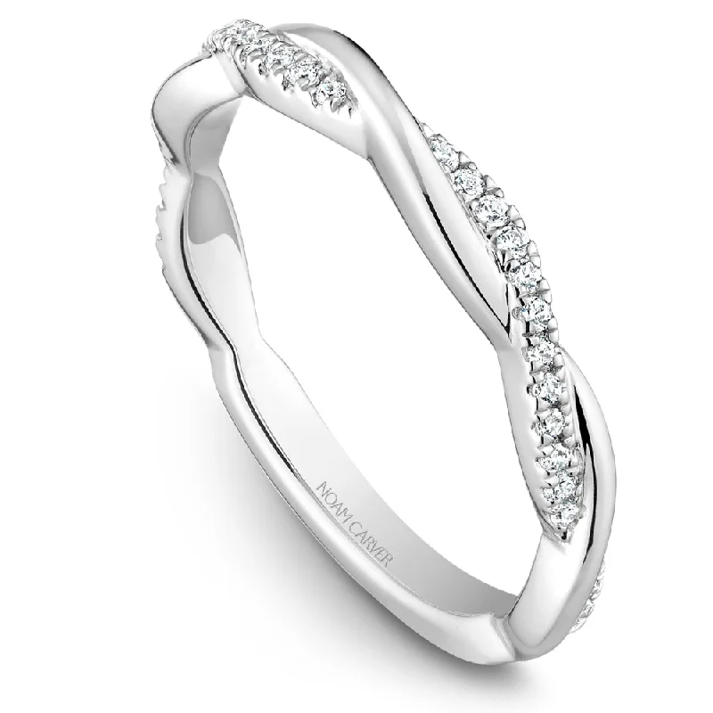 Glossy eternity engagement rings-Noam Carver Stackable Collection 0.14cttw. Diamond Fashion Ring STB21-1