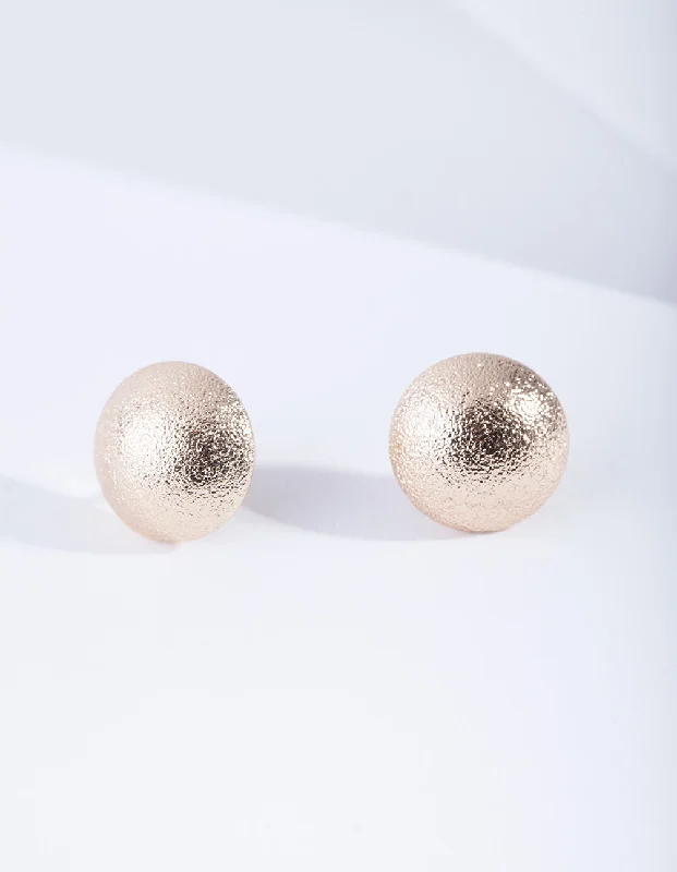 Reef knot earrings-Gold Sparkle Button Earrings